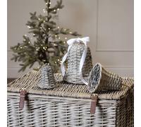 Hill Interiors The Noel Collection Wicker Bell Christmas Decoration (15cm x 8cm x 8cm) (Brown)