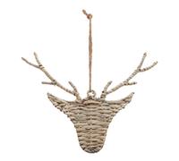 Sostter Handwoven Wicker Reindeer Hanging Decoration in Brown Sostter Brown