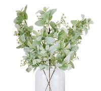Sostter Lambs Ear & Wax Flower Faux Stem Winter Greenery in Natural Sostter Natural