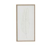 Sostter Large White Quill Feather Wall Art in Beaded Frame in Brown | Size: 81 cm x 49 cm Sostter Brown 81 cm x 49 cm