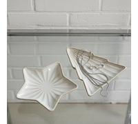Sostter Medium Ceramic Star Dish In White In Off White Off White Medium
