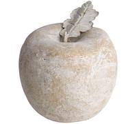 Sostter Medium Handcrafted Stone Apple Decor In Cream Cream Medium