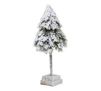 Sostter Mini Snowy Cedar Tree with Wood Block Base in Natural Sostter Natural