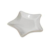 Sostter Mini White Ceramic Star Dish With Geometric Detail White One Size