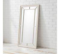 Sostter Oversized Rustic Distressed Wood Wall Mirror in Red Sostter Red