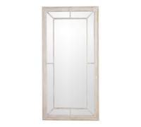 Sostter Oversized Rustic Distressed Wood Wall Mirror Vintage Style in Cream Sostter Cream