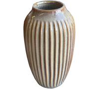 Sostter Ribbed Ceramic Vase In Warm Brown Brown One Size