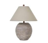 Sostter Ripple Ceramic Table Lamp With Linen Shade In Earth Brown Brown One Size