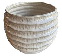 Sostter Sculpted Ceramic Vase White In Soft White Soft White One Size