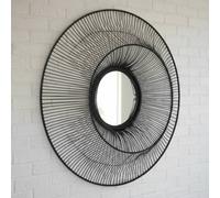 Sostter Sleek Black Round Wire Frame Mirror Medium Sostter Black