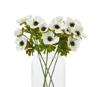 Sostter White Anemone Artificial Flower Spray White One Size