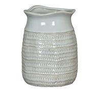 Sostter White Ceramic Hewn Surface Vase Sostter White
