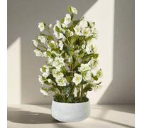 Sostter White Hellebore Artificial Potted Plant In Green Green One Size