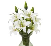 Hill Interiors Madonna Lily Artificial Flower Spray (One Size) (White)