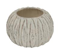 Sostter White Washed Sculptural Ribbed Ceramic Vase White One Size