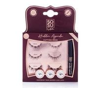 SOSU Cosmetics Hidden Agenda Cutting Edge Lashes for Women - 3 Pair Undetectable, Lightweight & Customisable False Eyelashes with Long-Lasting Adhesive - 3 Lash Lengths (10mm, 12mm, 14mm)