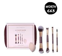 SOSU Cosmetics Ultimate Blend Luxury Makeup Tool Kit, 4 Dual-Ended Brushes, Pro Blender Sponge, Burgundy Case