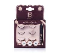 SOSU Cosmetics Hidden Agenda Cutting Edge Lashes for Women - 3 Pair Undetectable, Lightweight & Customisable False Eyelashes with Long-Lasting Adhesive - 3 Lash Lengths (10mm, 12mm, 14mm)