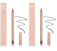 SOSU Cosmetics Precision Lip Liner Raisin - Long-Lasting Creamy Lip Liner Pencil with Moisturising Formula and Vitamin E, Rich Berry Colour for Defined Lips (Pack of 2)