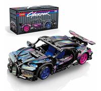 Sosuy Building-Block Race-Car Set, 1:18 Technical Model Kit 473 Pcs DIY Pull-Back Cyberpunk Toy for Boy Girl Kid Age 6+ Year, Birthday Gift for Teen Adult Display, Speed Super Sports Cars Bricks Icons