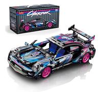 Sosuy Building-Block Race-Car Set, 1:18 Technical Model Kit 540 Pcs DIY Pull-Back Cyberpunk Toy for Boy Girl Kid Age 6+ Year, Birthday Gift for Teen Adult Display, Speed Super Sports Cars Bricks Icons