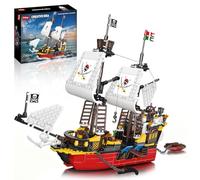 Sosuy Pirate Ship Building Blocks Sets, Redbeard's Revenge Three-Masted Boat STEM Toys for Boys 8+, Piece Pirate Boat Display Model with Dinghy Birthday for Boy Kid Teen Adult 928 PCS