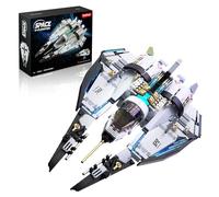 Sosuy Spaceship Building Blocks Set, LED Rocket Shuttle Ship, STEM Toys for Boys 8+, Rotatable Cockpit Space Exploration with Display Stand, Birthday for Boys Kids Girls Teens Adults