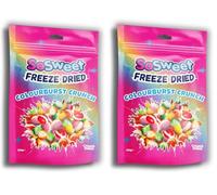 SoSweet Freeze Dried Sweets - Colourburst Crunch 50g | Intense Flavour | Crispy Fruit Candy Snack | Fun Sweet Treat (Pack of 2)