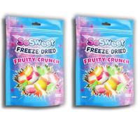 SoSweet Freeze Dried Sweets - Fruity Crunch 50g | Intense Flavour | Crispy Fruit Candy Snack | Fun Sweet Treat (Pack of 2)