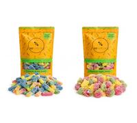 SoSweetie Vegan Fizzy Sweets Bundle - Fizzy Painter Sweets & Sour Fizzy Apples - Gelatine-Free Colour-Changing Sweet & Sour Pick & Mix Gummies in Resealable Pouches - 2 Pack