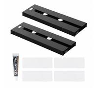 Sotbnna 2-Pack Under Cabinet Wine Glass Rack, 23.2x11.2cm Adhesive Mounted Wine Glasses Holder & Storage, Plastic Glass Holder for Stemware, Cocktail & Champagne Flutes, Black