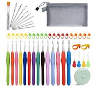 Sotbnna 51 Pack Crochets Hooks Set with Case,14 Sizes Aluminum Crochet Needles,Ergonomic Crochet Kits for Beginners Adults,Fit for Crochets Gift with Accessories