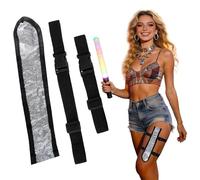 Sotbnna Fan Holster for Festivals | Secure Hands-Free Pouch for Large Rave & Hand Fans | Reflective, Stretchy Holder for Club, EDM & Night Safety