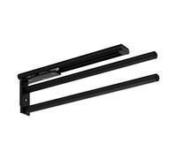 SOTECH Aluminium Towel Rail Ted 2 Arms Matte Black (325-487 mm, Extendable, Rotary) Telescopic Wall Towel Rail for Bathroom or Kitchen