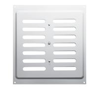 SOTECH Aluminium Ventilation Grille (260 x 240 mm, Slotted Hole Oval), Screw-On Ventilation Sheet with Sliding Lock