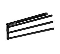 SOTECH TED Aluminium Towel Rail 3-Arm Black Matt (450-730 mm, Extendable, Rotatable) Telescopic Towel Rail Suitable for Larger Towels