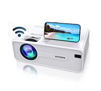 SOTEFE Bluetooth+WiFi Projector Portable- Android Mini Video Projector 1080P Full HD Projector Support 4K Download APP Movie Online Home Projector Theater (Inclus Projector Screen+bag)