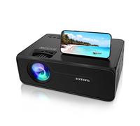 SOTEFE Bluetooth+WiFi Projector Portable- Android Mini Video Projector 1080P Full HD Projector Support 4K Download APP Movie Online Home Projector Theater (Inclus Projector Screen+bag)