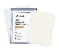 Sotek Blank Chocolate Transfer Sheets 25 pcs A4 (8.3"X11.7") - Edible Transfer Sheets for White Chocolates, Icing Paper for Decorating, White Food Printing Papers