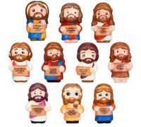 Sotiff 10 Pcs Christian Valentine Gift Bulk Mini Jesus Figures Foam Stress Relief Gift Inspirational Christian Stress Ball Religious Party Favor for Mom Dad Wife Family Church Teacher Friend (Classic)
