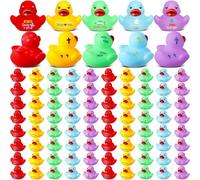 Sotiff 100 Pcs 2 Inch Jesus Loves You Rubber Ducks Bulk Christian Mini Duck Figures Religious Little Jesus Ducks Religious Party Favors for Church Hide Sunday Gifts Easter Baskets Fillers