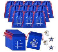 Sotiff 24 Sets 250 Anniversary Tic Tac Toe Games with 1776-2026 Blue White Drawstring Bags 4th of July Patriotic Party Games for Classroom Activities Independence Day Party Favor Supplies