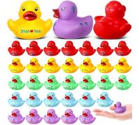 Sotiff 25 Pcs 2 Inch Jesus Loves You Rubber Ducks Bulk Christian Mini Duck Figures Religious Little Jesus Ducks Religious Party Favors for Church Hide Sunday Gifts Easter Baskets Fillers