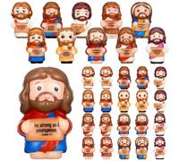 Sotiff 30 Pcs Christian Valentine Gift Bulk Mini Jesus Figures Foam Stress Relief Gift Inspirational Christian Stress Ball Religious Party Favor for Mom Dad Wife Family Church Teacher Friend (Classic)