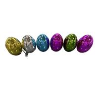 Sotiff 6 Pcs Glass Easter Eggs 3.5 x 2.4 Inches Eggs Easter Decorations Glass Art Figurine Collectibles Centerpiece Party Favor Gift Spring Home Table Desk Decor (Retro Color)