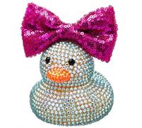 Sotiff Cheerleader Gifts Ideas Rhinestone Crystal Rubber Ducks You've Been Cheer Ducked Cheer Team Inspirational Gift Accessories for Women Teammate (Rose Red)