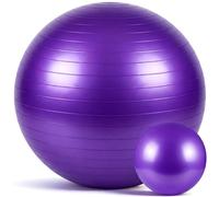 Sotiff Exercise Ball Set, Yoga Ball and Pilates Set for Workout Pregnancy Stability 23-26 Inch and 9 Inch Anti-Burst with Foot Pump for Office, Home and Gym (Purple)