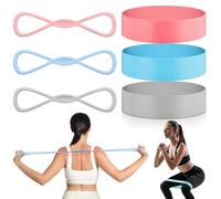 Sotiff Figure 6 Pcs Figure 8 Resistance Bands (15, 25, 40 Lbs) and Resistance Band Loop (15, 25, 35 Lbs) Set, Exercise Bands for Arms, Shoulders, Legs and HIPS Stretch Equipment for Women Men