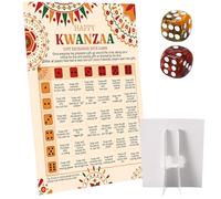 Sotiff Happy Kwanzaa Dice Gift Exchange Game Kwanzaa Swap Gift Exchange Dice Games African Heritage Standing Sign with 2 Dices African Heritage Holiday Decor Home Office Party Supplies