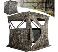 SOTISI Hunting Blind, 2-3 Person Pop Up Hunting Ground Blind, 270 Degree See Through and Easy Set-Up Low-Noise Deer Blind with Chair